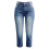 Γυναικείο παντελόνι Capri Jeans με ίσια γραμμή, ελαστικό τζιν, ανοιχτό μπλε 5