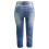 Γυναικείο παντελόνι Capri Jeans με ίσια γραμμή, ελαστικό τζιν, ανοιχτό μπλε 6