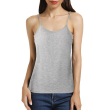 Tanktopp med innebygd BH for kvinner, enkel spaghettistropper, camisole med hylle-BH