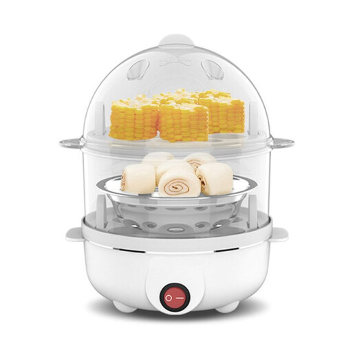 Electric Egg Cooker Double-Layer Multi-Function Egg Cooker Corn Milk Quick Breakfast Egg Steamer -US Plug 1