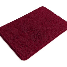 Vinröd badrumsmatta absorberande tvättbar halkfri chenille