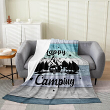 Couverture de camping en polaire toutes saisons, motif porte de grange rustique, idéale pour les enfants (garçons et filles), en voiture et en