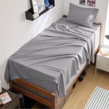 Draps-housses Twin XL pour dortoir, doux et respirants, évacuant l'humidité et rafraîchissants, poches profondes pour matelas jusqu'à 53 cm, gris