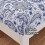 Navy Paisley Microfiber Sheet Set Cal King 4-Piece 3