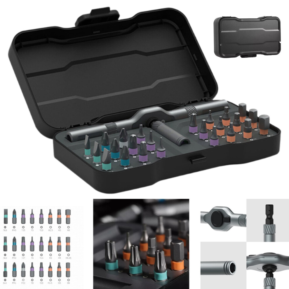 24-In-1 Diy Magnetic Screwdriver Set With Ratchet Handle & S2 Bits Â Compatible With Standard Bits 9555307302872