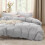 Light Grey Cal King Duvet Cover Set Prewashed Cotton-Like 1