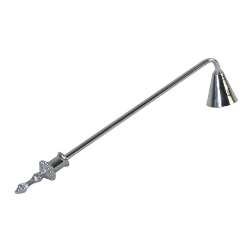 Éteignoir à bougie argenté, manche de 23 cm