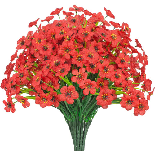 Künstliche Outdoor-Blumen, 21er-Pack, Hellorange
