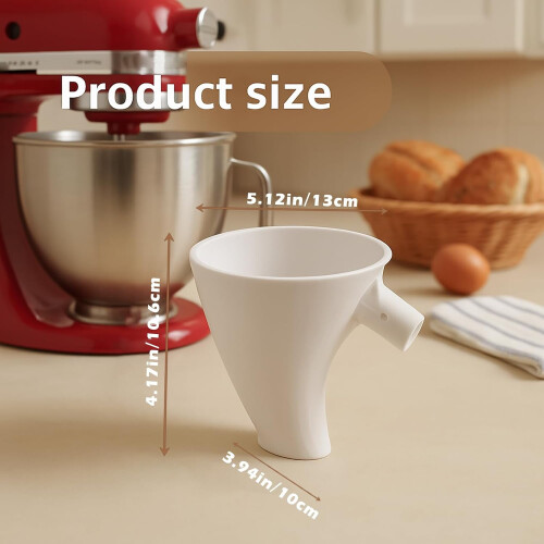 Χωνί αλευριού για μίξερ βάσης KitchenAid – Συμβατό με μίξερ KSM150 5 λίτρων με κλίση, 1