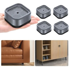 4-Pack Adjustable Bed Risers, 1"-3" Height, Stackable Heavy-Duty Furniture Lifts for Desk, Table, Couch, Sofa, Chair, Bed Frame – Gray