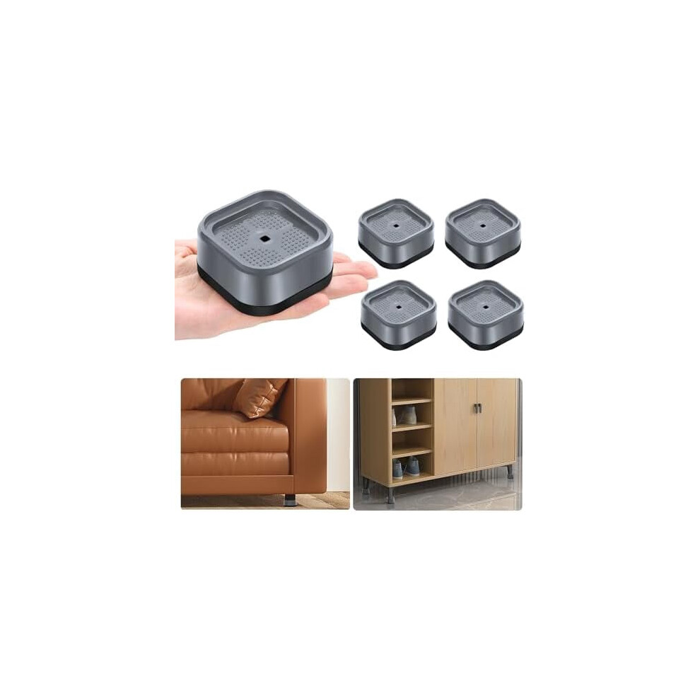 4-Pack Adjustable Bed Risers, 1"-3" Height, Stackable Heavy-Duty Furniture Lifts For Desk, Table, Couch, Sofa, Chair, Bed Frame Â Gray 9402001897732