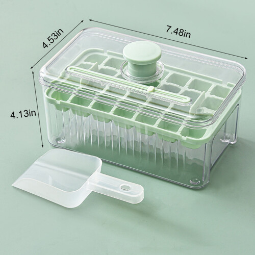 Stackable Ice Cube Tray Set with Lid and Storage Bin, 28 Square Ice Cube Molds for Easy Release and Freezer Organization 2