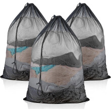 Lot de 3 sacs à linge en filet de 61 x 91 cm avec cordon de serrage – Sac pour linge délicat, idéal pour les machines à laver, les résidences