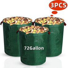Herbruikbare zakken voor tuinafval, 3-pack van 72 gallon (ca. 280 liter) voor het recyclen van bladeren en tuinafval.