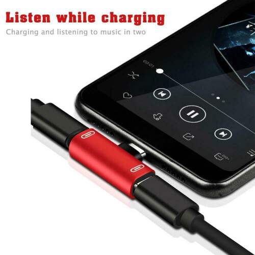 2-i-1 dobbelt USB-C type C splitteradapter til hovedtelefon til Android-oplader W2P3 1