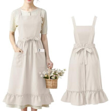Schürzenkleid aus 100 % Baumwolle mit Taschen für Damen, Vintage-Schürzen, niedlich, für Küche, Backen, Gartenarbeit, Malen