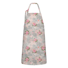 Pioneer Flower Schürze mit Blumenmuster, wasserdichtes Baumwoll-Leinen-Gemisch mit Taschen, verstellbar, 84 x 69 cm, für Küche/Garten/Grill/Salon