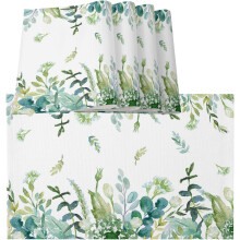 Eucalyptus Leaves Placemats Set of 4, Washable Woven Burlap, for Square/Rectangle/Round/Oval Tables, Easy-Clean Watercolor Floral Design