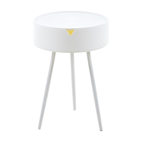 Wireless Charging Bedside Table White Triangular 1