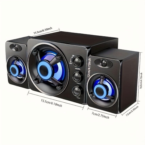 Ενσύρματο στερεοφωνικό σύστημα Hi-Fi 3 ηχείων με USB και ανεξάρτητα κουμπιά 1