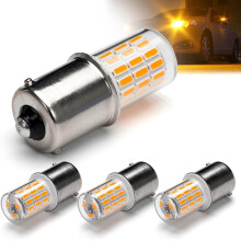 Lâmpadas LED âmbar 12V1156BA15S (pacote com 4), base de baioneta DC, AC10-24V/DC10-30V, compatíveis com 1003/1141/7506, para indicadores de