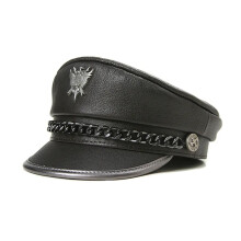 Gorra de invierno para hombre, de cuero genuino, estilo retro, con insignia de locomotora y parte superior plana, ideal para estudiantes, estilo