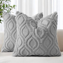 Housses de coussin bleu-gris 50 x 50 cm, lot de 2