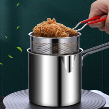 Mini frituurpan met mandje, 304 roestvrij staal, multifunctioneel kookgerei voor het frituren van kippenpoten, friet, schnitzels, compact