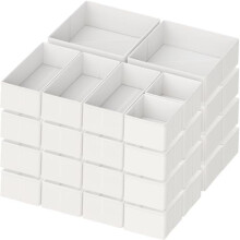 Lot de 24 organisateurs de tiroir pliables pour vêtements de bébé, sous-vêtements et chaussettes – Séparateurs de rangement blancs pour