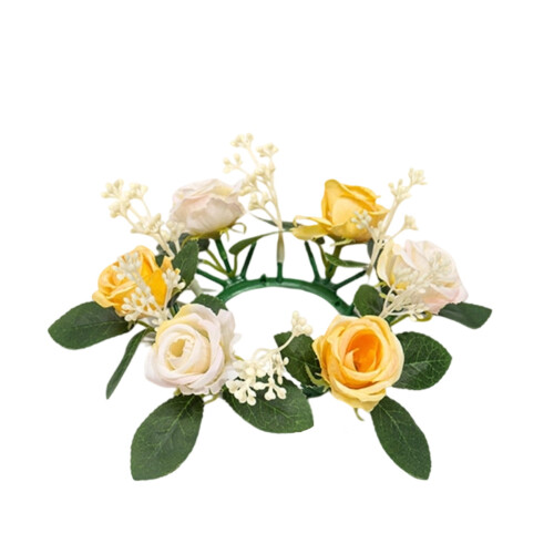 Guirlanda de rosas artificiais para vela, 30 cm (12 polegadas) 1