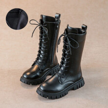 Girls' Winter Princess Boots with Bowknot, Leather Long Boots for Older Girls, Compatible with Autumn & Casual Wear