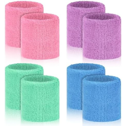 Fasce antisudore sportive da polso in ABS elastico (8 pezzi)