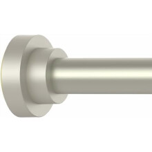 Verstelbare douchegordijnstang van geborsteld nikkel, 119-198 cm, 2,5 cm diameter, veermechanisme, boren niet nodig, roestvrij en antislip.
