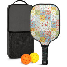 Floral Fiberglass Pickleball Paddles Set with 2 Balls & Bag, Compatible with Indoor/Outdoor Play