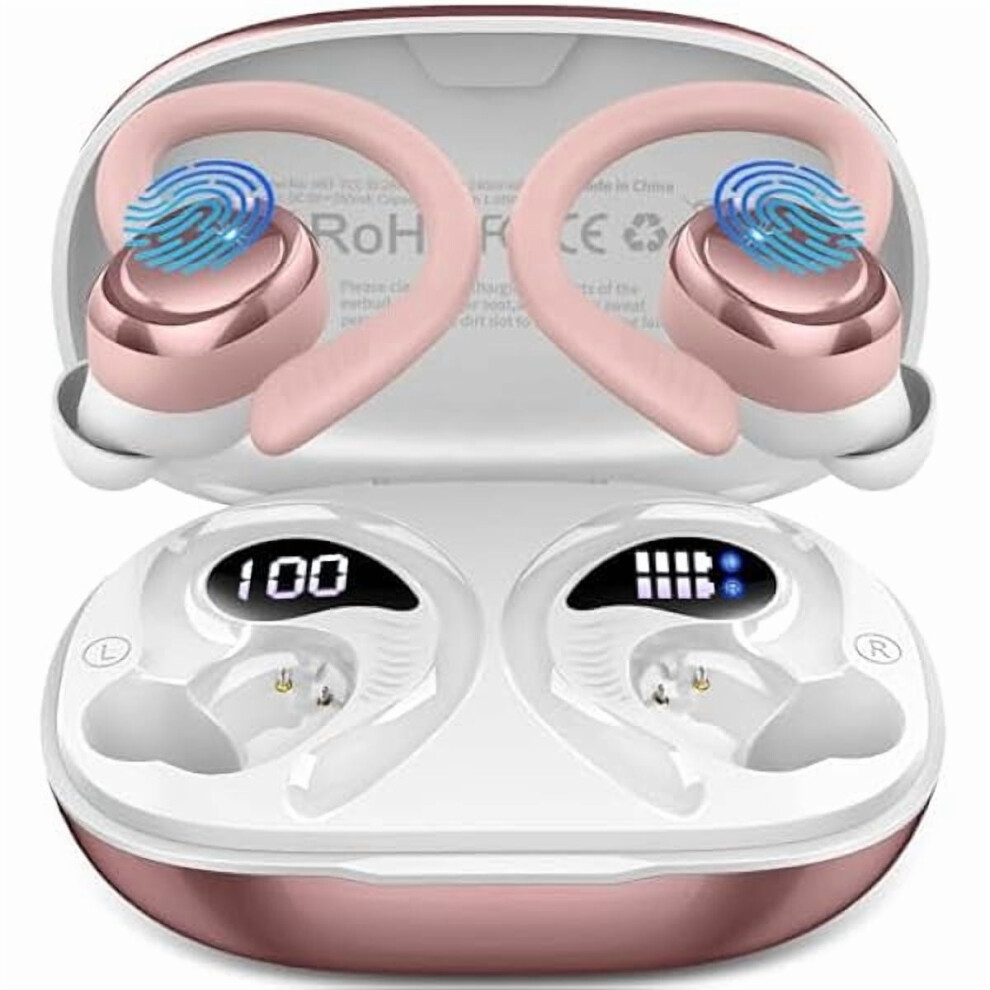 Zlc Wireless Earbuds Sport, Bluetooth 5.4, Earhooks, 50H Playtime, Deep Bass, 4-Mic Enc, Ip7 Waterproof Â Compatible With Iphone/Android 9181073123603