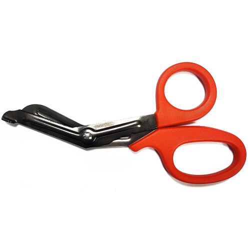Autoclavable Titanium Bonded Bandage Shears 7 1/4" Bent - Orange - 1 Pack
