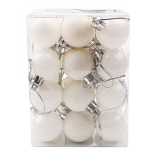Christmas Decorations Clearance! 24Pcs Shatterproof White Baubles (1.18'') for Tree, Home & Party – Compatible with All Standard Trees