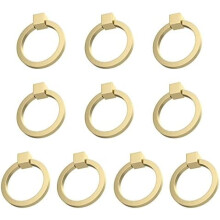 Solid Brass Drawer Pulls Brushed Gold 10 pcs