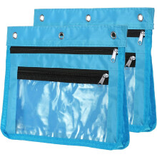 Estuche para lápices de 2 piezas para carpeta de 3 anillas, estuche expandible de tela Oxford de gran capacidad con cremallera para oficina y hogar,