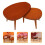 Mesa de centro triangular mini Masteelf, muebles ligeros, 7,5 x 5,3 cm, marrón. 6