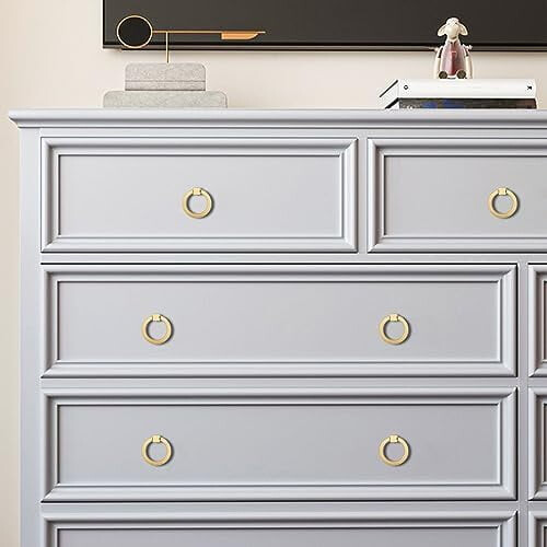 Solid Brass Drawer Pulls Brushed Gold 10 pcs 2