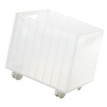 Boîte de rangement empilable pour livres, organiseur de dossiers minimaliste à roulettes pour la maison et le bureau, transparent