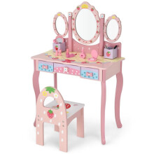 Peluquería infantil - HELLOSHOP26 - 2 en 1 - espejo extraíble - 3 cajones - anti-vuelco