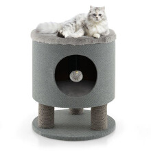 Kattenbomen - HELLOSHOP26 - Condo Kruk - 40x40x47 cm - Krabpalen met jute touw - Niche met angora kussen