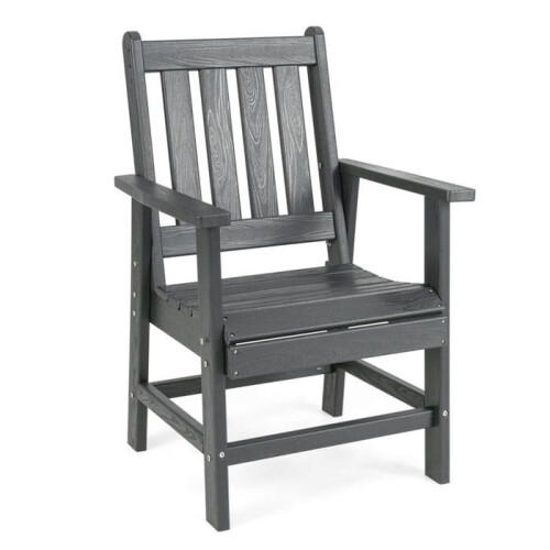 Sedia da giardino - HELLOSHOP26 - Adirondack - Grigio - Impermeabile - Con braccioli