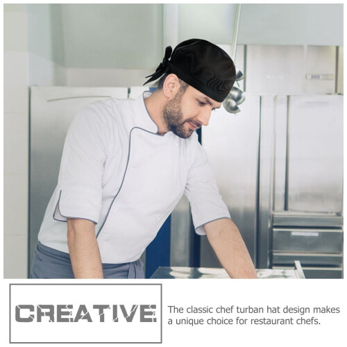 τεμάχιο μαύρο καπέλο σεφ για catering με φιλική προς το δέρμα άνεση και απλό στυλ 2