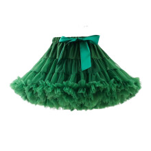 Jupe pour enfants, jupe mi-longue unie à taille élastique, jupe en maille, jupe tutu de scène, ajustable pour filles de 0 à 10 ans.