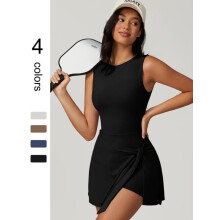 Combinaison-short cache-cœur à nœud pour femme, style sportswear décontracté sans manches