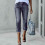 Dame Capri Jeans med lige ben i grå stretchdenim 2