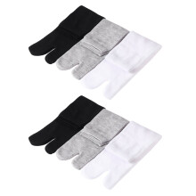 Lot de 6 paires de chaussettes à deux doigts, délicates, respirantes et décoratives.